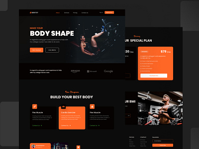 Fitness landing page app bodybuilding branding coach design fitness fitness club gym health healthy landing page lifestyle training ui ui design ux web website workout yoga