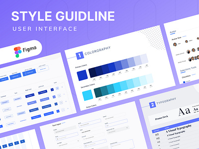User Interface Web Style Guideline colors design system grid system guideline landing page modern page system typography ui user experience user interface ux web website design