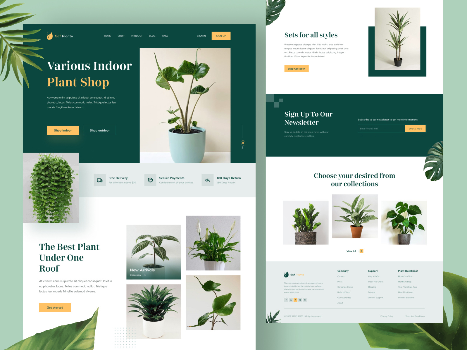 Plant Shop site Landing Page by Limon Hossain on Dribbble