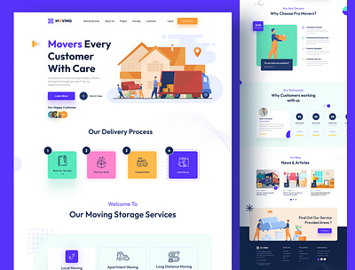 Movers - Shift Moving Company Website cargo company delivery distance figma furniture house illustration landing page minimal move movers moversservice packers service shipping transportation ui ux web design