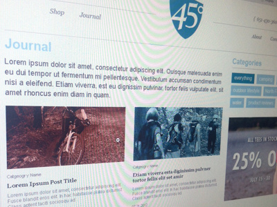 45 Degrees blog design web design website