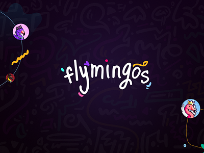 Flymingos branding design graphic design logo