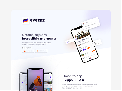 Eveenz app branding design graphic design ui ux website
