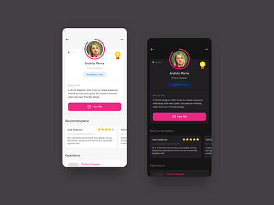 AnanasJob app Light/Dark Mode ananas job app app design dark mode design hire me ios iphone job job application ui ux