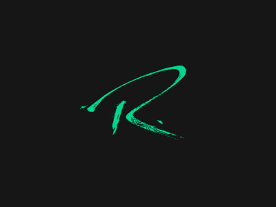 R lettering logo r script typography