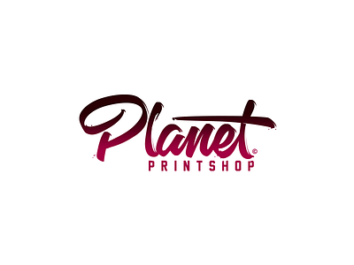 Planet Printshop Logo brush pen calligraphy logo logotype planet print type typography