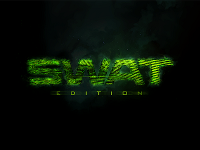 SWAT 3d concept displacement electric futuristic green text texture type typography