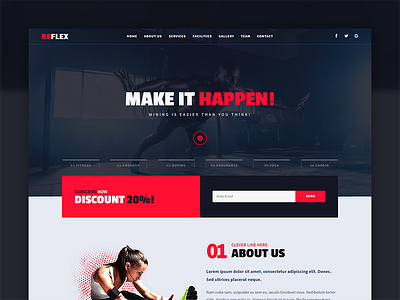 Reflex - Fitness Gym Muse Template adobe club fitness gym muse responsive sport template theme website