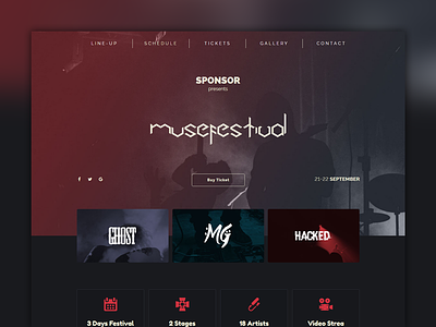 Musefest - Music Festival Muse Template adobe concert event festival muse music one page responsive template theme