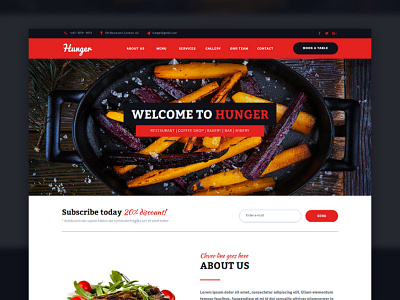 Hunger - Restaurant Muse Template adobe bakery bar caffe muse pub responsive restaurant template theme website