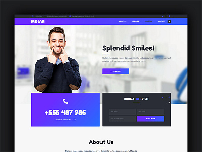 Molar - Adobe Muse Template clinic dental dentist healt care landing page medical muse one page responsive template