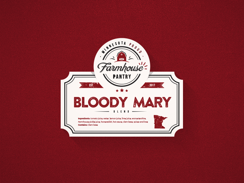 Bloody Mary Label logo blend mix design label sticker cocktails cocktail bloody mary