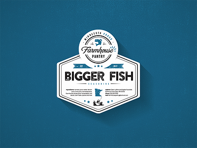Bigger Fish Label bigger fish design fish label logo seafood seashell sticker
