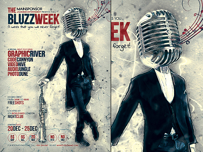 Jazz Flyer Template concert festival flyer jazz karaoke party poster psd retro template vintage