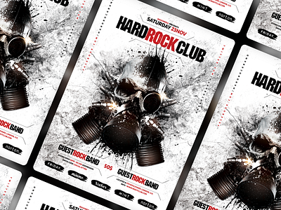Rock Flyer/Poster flyer hard rock invitation poster rock template