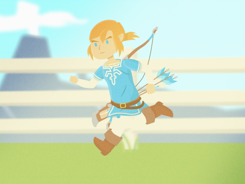 BOTW Link Run Cycle animation breath of the wild illustration link run cycle zelda