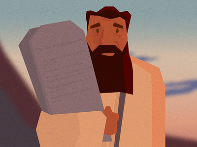 Moses with the Commandments art bible commandments exodus illustration illustrator moses sunset tablet