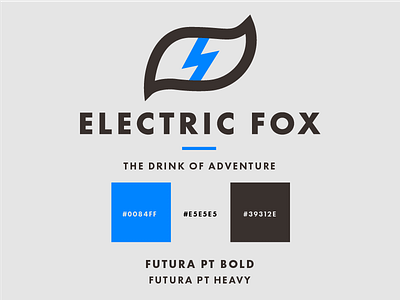 Electric Fox Branding blue brand identity branding drink electric fox icon identity logo ui visual identity