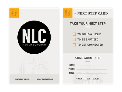 Next Steps Card design branding church illustration layout design logo