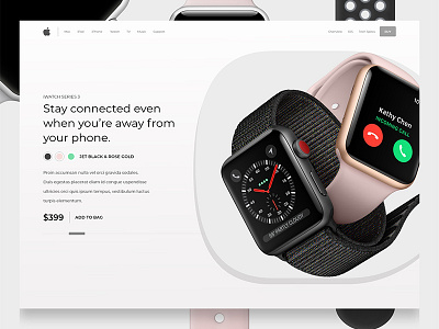 iWatch Series 3 - Product Page Design Concept by Parklins Ifeanyichukwu ...