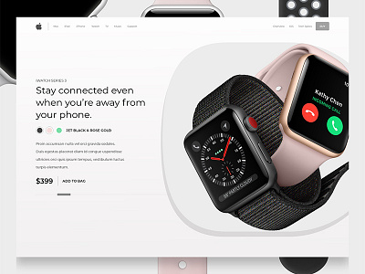 iWatch Series 3 - Product Page Design Concept adobexd iwatch landingpage ui uidesign uiux user experience design ux uxdesign web website xd