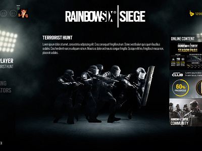 Rainbow Six Siege design game interface ps4 uiux