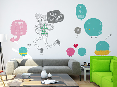 tenvinilo[dot]com illustration sticks wall stickers