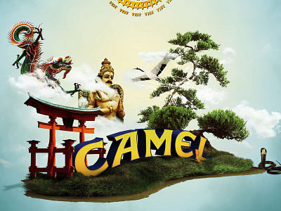 Camel Globe campaing design illustration