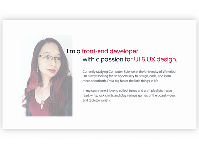 Polar Light – About Page Concept about branding debut designer developer identity minimal portfolio redesign ui web website