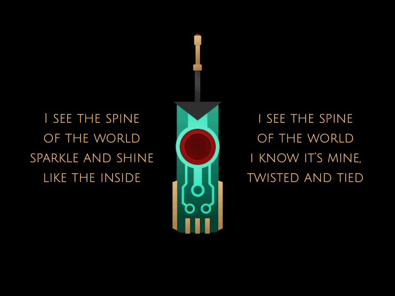 the spine animated animations gif lyrics music poster transistor typography vector video game video games