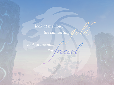 freesol - lyrics poster concept gradient inspiration lettering lyrics music pastel poster sky typo typography