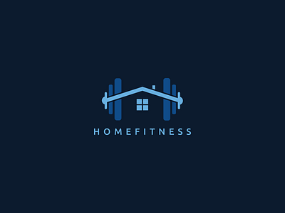 HomeFitness blue brand branding creative creativity fitness gym home logo minimal new year simple logo
