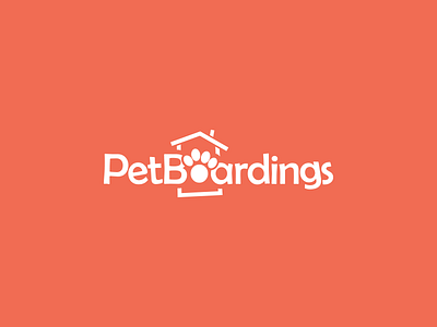 PetBoardings creative creativity flat home hotel logo minimal one color orange pet simple white