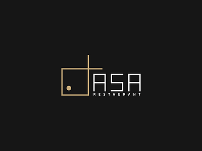 Asa brand creative creativity fish fish restaurant golden logo minimal modern restaurant simple white