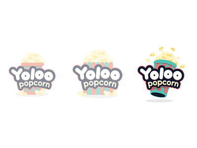 Yoloo Popcorn Logo Concepts concepts creative creativity logo concept logo design popcorn