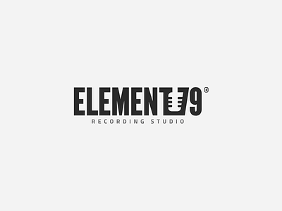 Element 79 creative logo design logotype microphone minimal logo music music logo music logo design negative space studio studio logo wordmark
