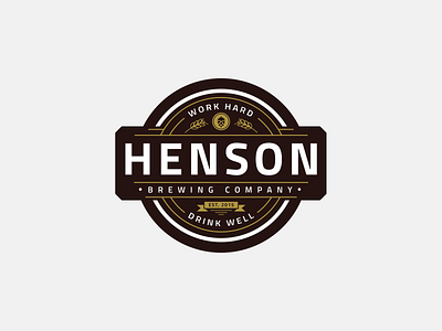 Henson - Brewing Company beer beer emblem beer logo brewing brewing company classic logo drink drink vintage emblem modern retro logo simple vintage logo