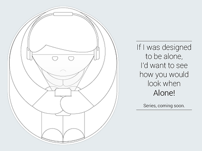 Alone Series alone illustration quote series stickers