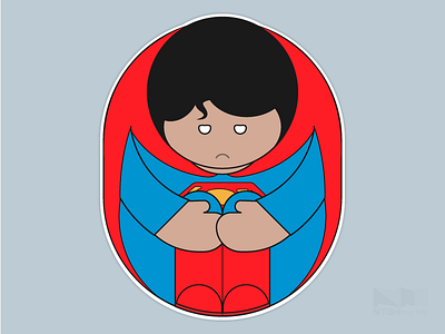 Alone Series - Superman alone illustration quote series stickers