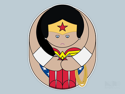 Alone Series - Wonder Woman alone illustration quote series stickers