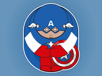 Alone Series - Captain America alone illustration quote series stickers