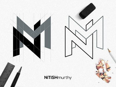 Personal Branding branding design illustration logo mnemonic monogram nitishmurthy nm