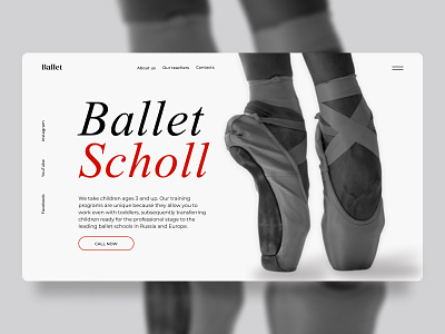 The ballet school website concept ballet design typography ui web design web site