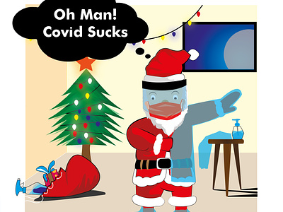 Covid Christmass illustration. graphic design illustration vector