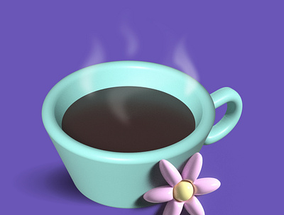 Сup of hot chocolate 3d graphic design illustrator ui