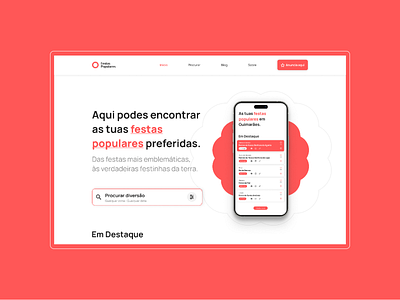 Festas Populares Homepage Website Design banner business event experience header homepage identity interface ui ux
