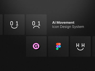 Ai Movement - Icon Design System ai artificial branding chatgpt design system free icon icon pack icon set iconography identity logo mockup movement