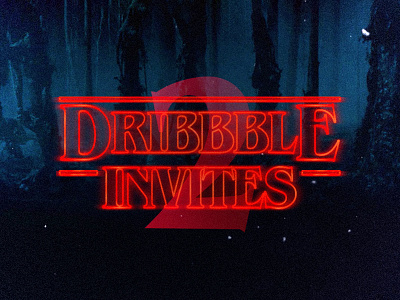 2 Strange Dribbbble Invites draft dribbble giveaway halloween invite player series stranger things ticket