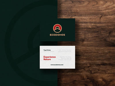 Business Card for Ecodomos - Glamping branding business card glamping green housing identity lifestyle mountain nature