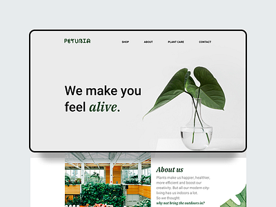 Petunia Ecommerce Desktop desktop ecommerce homepage nature online online shop petunia plants